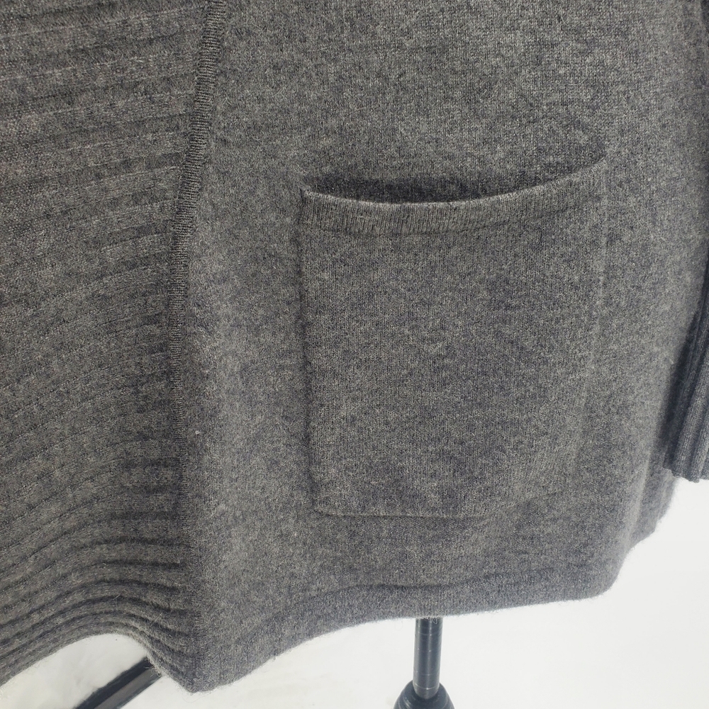 ♡ Scoop NYC Cashmere Gray Cardigan with Ribbed Shawl Collar Size Small - Picture 5 of 9